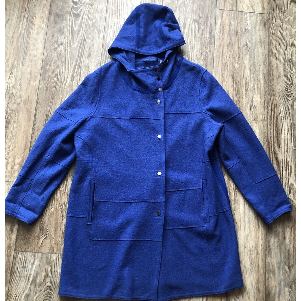 Kristen Blake Studio Collection Royal Blue Hooded Coat Jacket Women's XL NWT